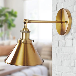 Modern Brushed Brass 1-Light Bathroom Vanity Light - 6.93" W