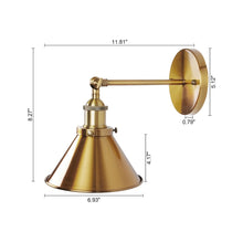 Modern Brushed Brass 1-Light Bathroom Vanity Light - 6.93" W