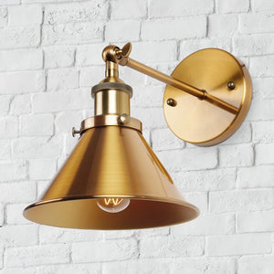 Modern Brushed Brass 1-Light Bathroom Vanity Light - 6.93" W