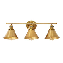 Modern 3-Light Bushed Brass Bathroom Vanity Sconce - 7.9-in L x 25.6-in W x 7.9 H