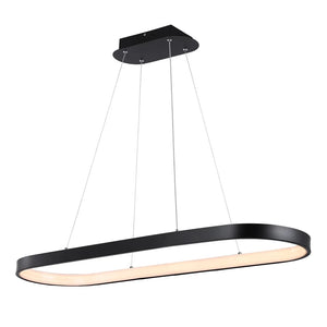 Brice 38.75" Modern Bohemian Iron Linear Integrated LED Pendant, Black by JONATHAN Y - 1 Light