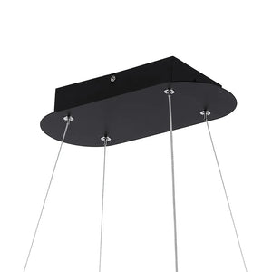 Brice 38.75" Modern Bohemian Iron Linear Integrated LED Pendant, Black by JONATHAN Y - 1 Light