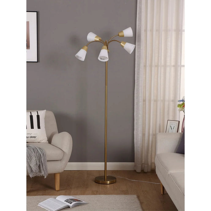 Brightech Medusa Modern LED Floor Lamp - Brass