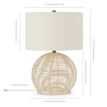 Bryn Modern Coastal Table Lamp in Rattan