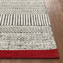 Largo Modern Abstract Geometric Pattern Red Kilim-Style Soft Area Rug