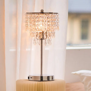 CO-Z 18-Inch Touch Control Crystal Table Lamp with USB Port