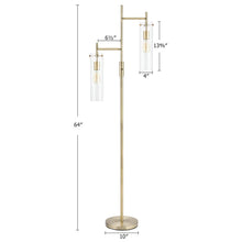 CO-Z 64-Inch Modern 2 Head Metal Tree Floor Lamp - Pale Gold