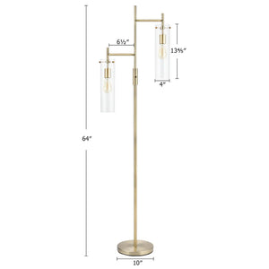 CO-Z 64-Inch Modern 2 Head Metal Tree Floor Lamp - Pale Gold