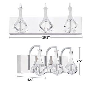 CO-Z Crystal LED Wall Sconce Bathroom Vanity Light