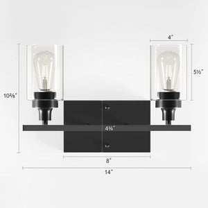CO-Z Modern 2-Light Vanity Light Wall Sconce with Clear Glass Shades