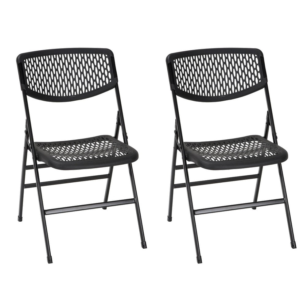 COSCO Ultra Comfort Commercial XL Plastic Folding Chair Set of 2