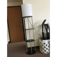 CO-Z 63-inch Modern Etagere Floor Lamp with 3 Wood Storage Shelves