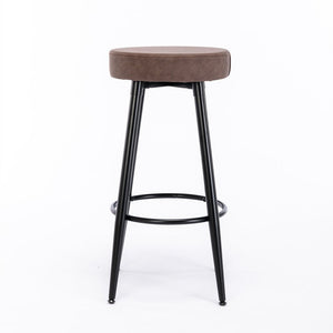 CTEX Set of 2 Metal Bar Stools, Industrial Round Barstool, 28 Inch for Counter Pub Height