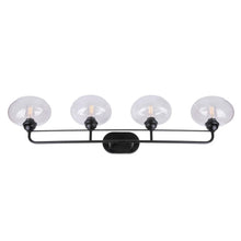 Cameron 4-Light Black Bath Light with Clear Glass