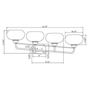 Cameron 4-Light Black Bath Light with Clear Glass