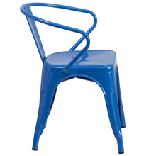 Metal Indoor-Outdoor Chair with Arms - 21.5"W x 19"D x 27.75"H