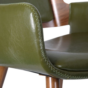 Carson Carrington Kjerringvag Leisure Dining Chair, PU Leather, Metal Legs with Wood Finish