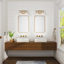 Carson Carrington Modern Gold 2-Light Bathroom Vanity Lights Clear Glass Wall Sconces - L14"xW4.5"xH8"