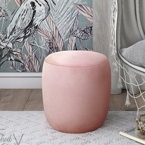 Velvet Round Pouf