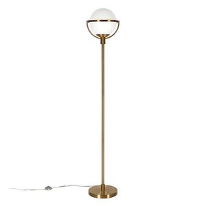 Cieonna Brass Globe and Stem Floor Lamp