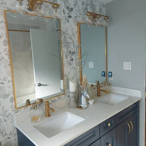 Cionar Mid-century Modern Gold Bathroom Vanity Light Globe Wall Sconce with Clear Glass Shades