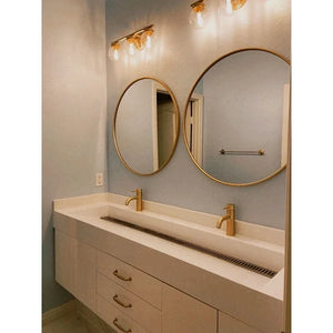 Cionar Mid-century Modern Gold Bathroom Vanity Light Globe Wall Sconce with Clear Glass Shades