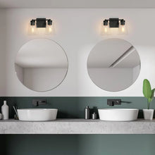 Cionar Modern Farmhouse Black 4/3-light Bathroom Vanity Lights Cylinder Glass Wall Sconces