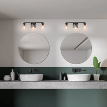 Cionar Modern Farmhouse Black 4/3-light Bathroom Vanity Lights Cylinder Glass Wall Sconces