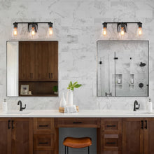 Cionar Modern Farmhouse Black 4/3-light Bathroom Vanity Lights Cylinder Glass Wall Sconces