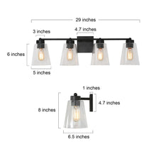 Cionar Modern Farmhouse Black 4/3-light Bathroom Vanity Lights Cylinder Glass Wall Sconces