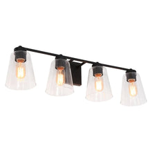 Cionar Modern Farmhouse Black 4/3-light Bathroom Vanity Lights Cylinder Glass Wall Sconces