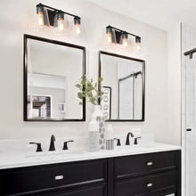 Cionar Modern Farmhouse Black 4/3-light Bathroom Vanity Lights Cylinder Glass Wall Sconces