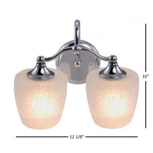 Cling 2-Light Chrome Frame Bathroom Vanity Light - 19.12" W x 10" H x 7.12" D