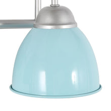 Coastal Blue Bathroom Vanity Light with Arm Wall Sconces Metal Shade for Powder Room - 2-light Blue