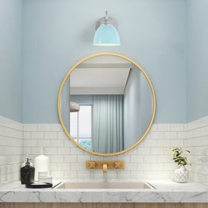 Coastal Blue Bathroom Vanity Light with Arm Wall Sconces Metal Shade for Powder Room - 2-light Blue