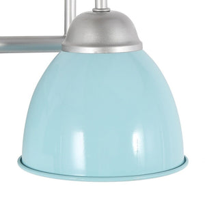 Coastal Blue Bathroom Vanity Light with Arm Wall Sconces Metal Shade for Powder Room - 2-light Blue