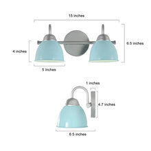 Strecy Coastal Modern Bathroom Vanity Light Blue Metal Shade for Powder Room