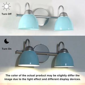 Strecy Coastal Modern Bathroom Vanity Light Blue Metal Shade for Powder Room