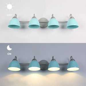 Strecy Coastal Modern Bathroom Vanity Light Blue Metal Shade for Powder Room