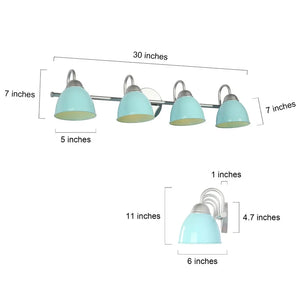 Strecy Coastal Modern Bathroom Vanity Light Blue Metal Shade for Powder Room