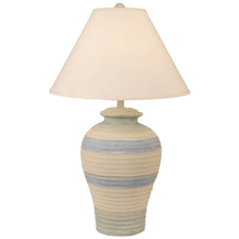 Coastal Ribbed Pottery Table Lamp