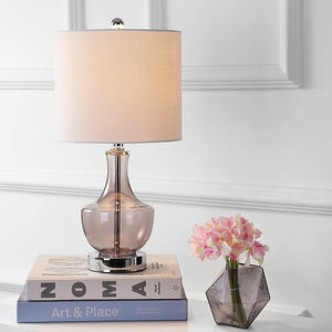 Colette 20" Mini Glass LED Table Lamp, Silver