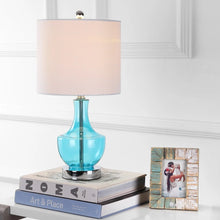 Colette 20" Mini Glass LED Table Lamp, Silver