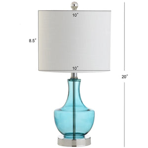 Colette 20" Mini Glass LED Table Lamp, Silver