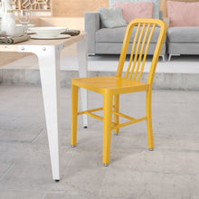 Commercial Grade Yellow Metal Indoor-Outdoor Chair