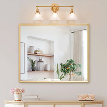 Coney Modern Glam 3-Light Gold Linear Bathroom Vanity Lights Frosted-glass Wall Sconces