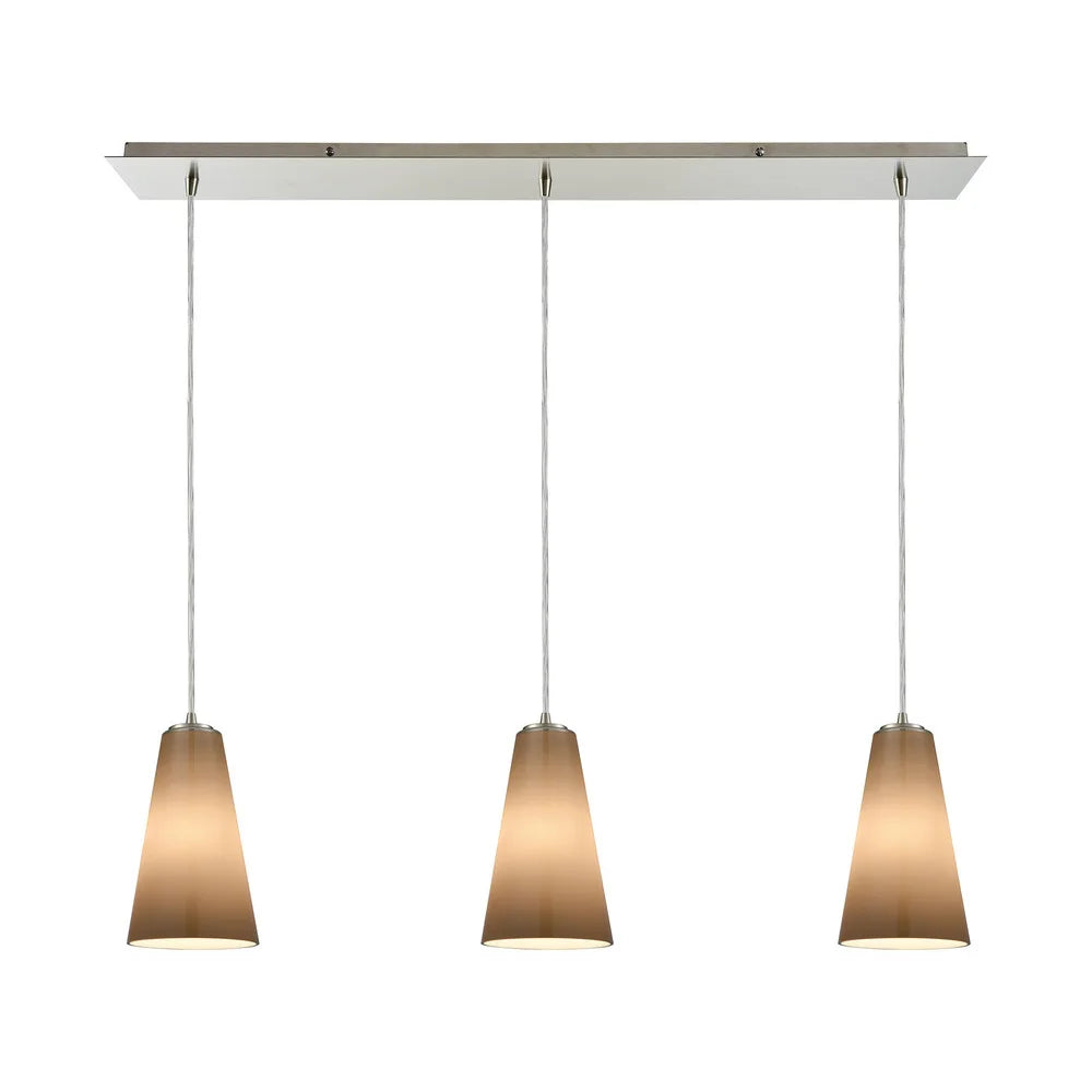 Connor 3-Light Linear Pan Pendant, Satin Nickel