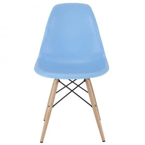 Contemporary Retro Molded Blue Accent Plastic Dining Shell Chair (Set of 1)
