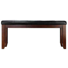 Cortesi Home Mandi Tufted Black Faux Leather Dining Bench