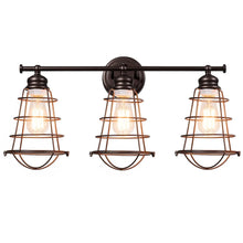 Costway 3-Light Vanity Light Metal Wire Cage Wall Sconce Bathroom - See Details